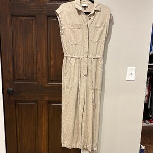 Beige Linen Jumpsuit